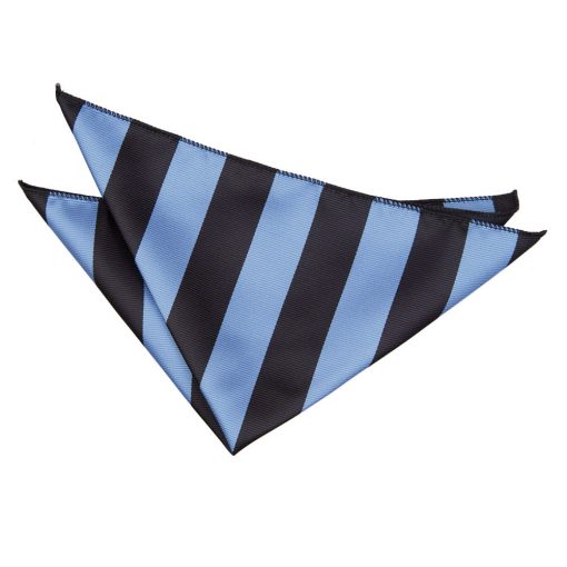 Baby Blue & Black Striped Pocket Square