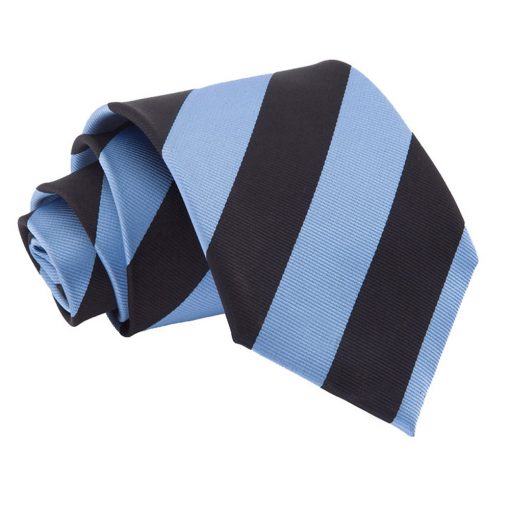 Baby Blue & Black Striped Classic Tie