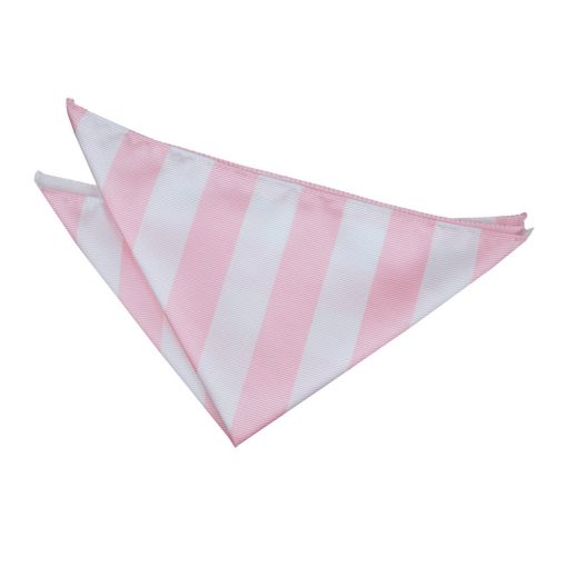 Baby Pink & White Striped Pocket Square