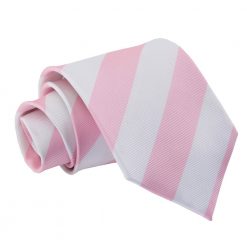 Baby Pink & White Striped Classic Tie