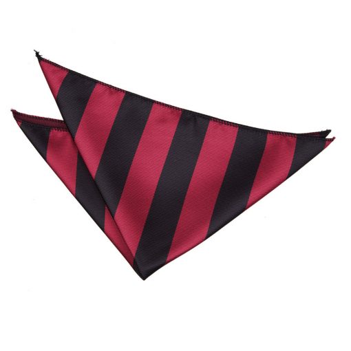 Burgundy & Black Striped Pocket Square