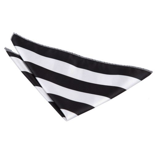 Black & White Striped Pocket Square