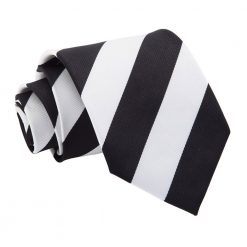 Black & White Striped Classic Tie