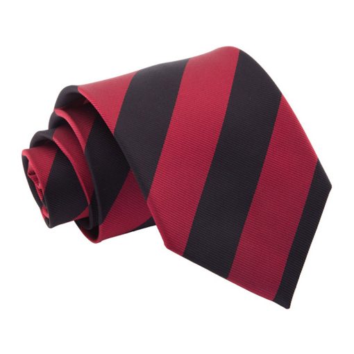 Burgundy & Black Striped Tie