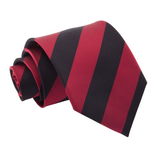 Burgundy & Black Striped Classic Tie