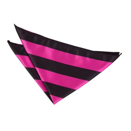 Hot Pink & Black Striped Pocket Square