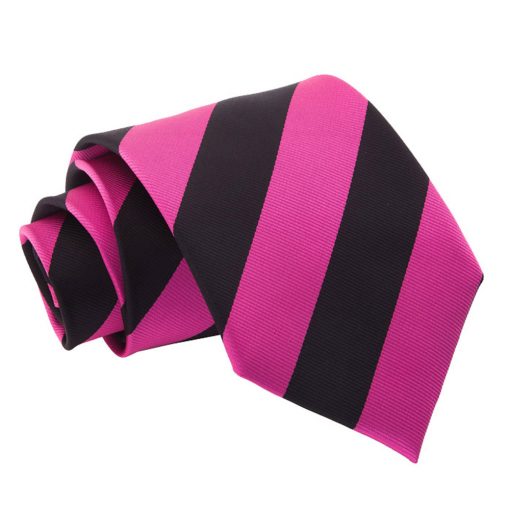 Hot Pink & Black Striped Classic Tie