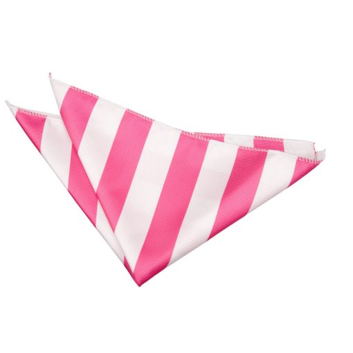 Hot Pink & White Striped Pocket Square