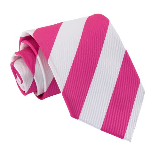 Hot Pink & White Striped Classic Tie