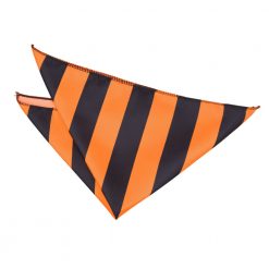 Orange & Black Striped Pocket Square