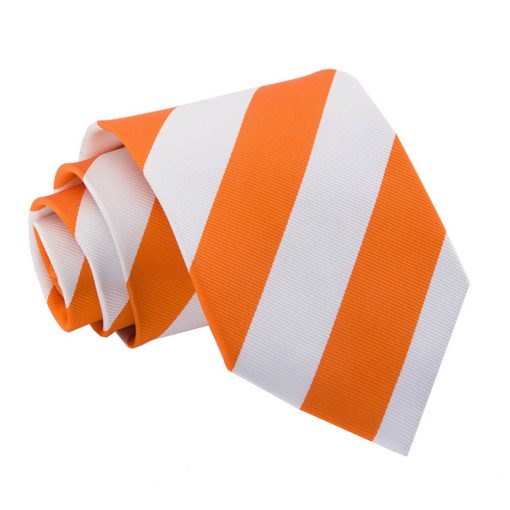 Orange & White Striped Classic Tie