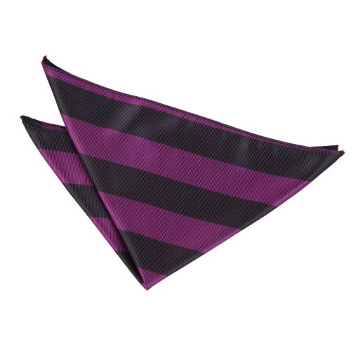 Purple & Black Striped Pocket Square