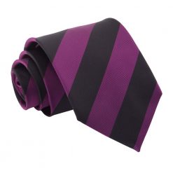 Purple & Black Striped Classic Tie