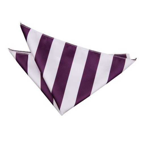 Purple & White Striped Pocket Square