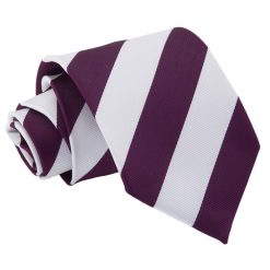 Purple & White Striped Tie