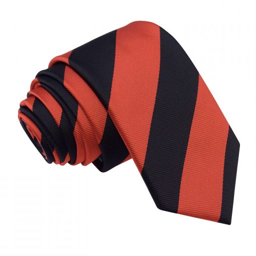 Red & Black Striped Slim Tie