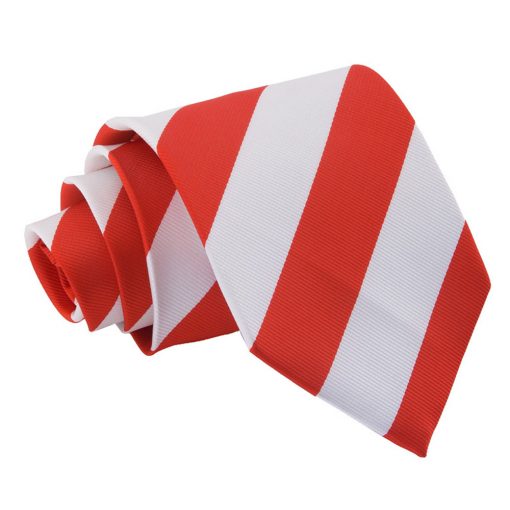 Red & White Striped Classic Tie