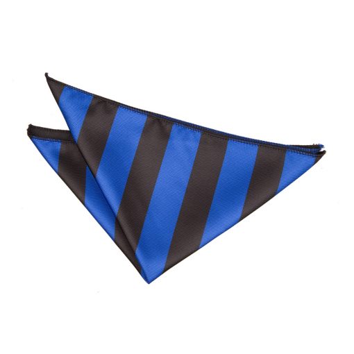 Royal Blue & Black Striped Pocket Square