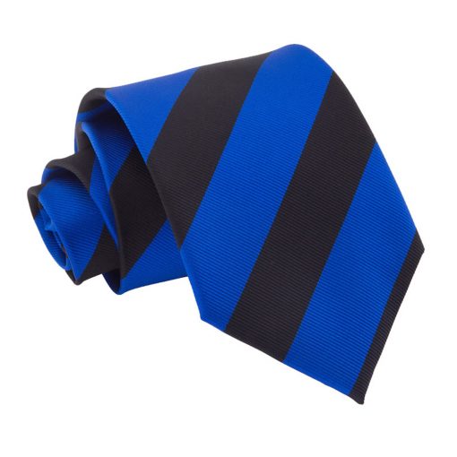 Royal Blue & Black Striped Classic Tie