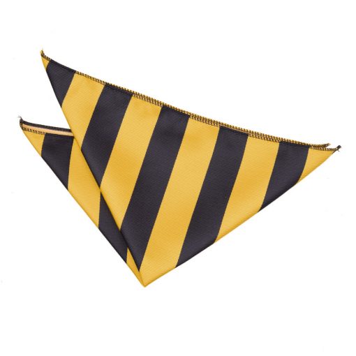 Yellow & Black Striped Pocket Square