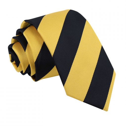 Yellow & Black Striped Slim Tie