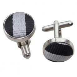 Black & Grey Thin Stripe Pre-Tied Bow Tie