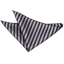 Black & Grey Thin Stripe Pre-Tied Bow Tie
