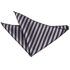 Black & Grey Thin Stripe Pocket Square