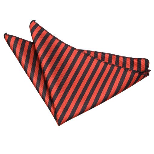 Black & Red Thin Stripe Pocket Square