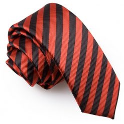 Black & Red Thin Stripe Pre-Tied Bow Tie