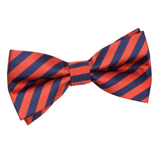 Navy Blue & Red Thin Stripe Pre-Tied Bow Tie