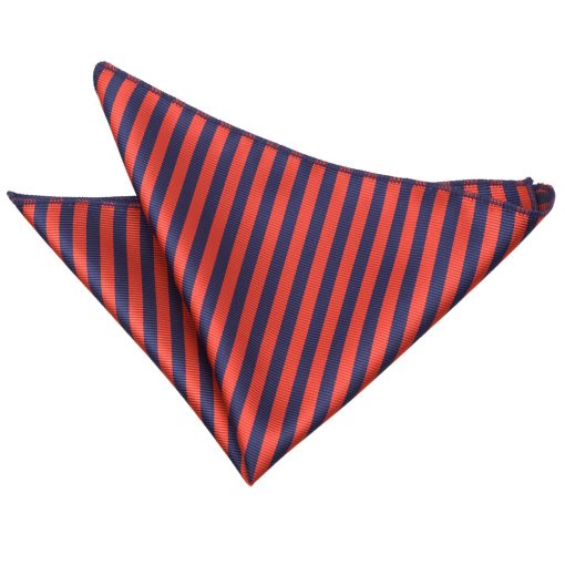 Navy Blue & Red Thin Stripe Pocket Square