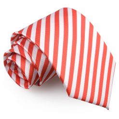 White & Red Thin Stripe Pre-Tied Bow Tie