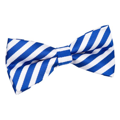 White & Royal Blue Thin Stripe Pre-Tied Thistle Bow Tie