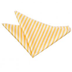 White & Yellow Thin Stripe Pocket Square