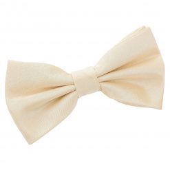 Beige Shantung Pre-Tied Bow Tie
