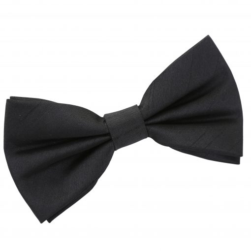 Black Shantung Pre-Tied Bow Tie
