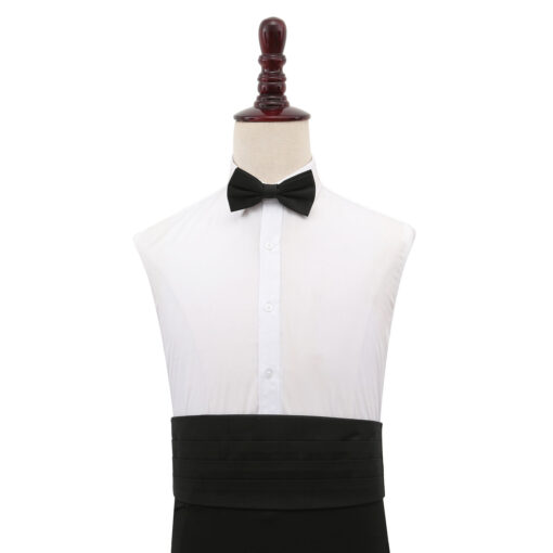 Black Plain Shantung Cummerbund