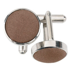 Bronze Shantung Inlay Silver Plated Cufflinks