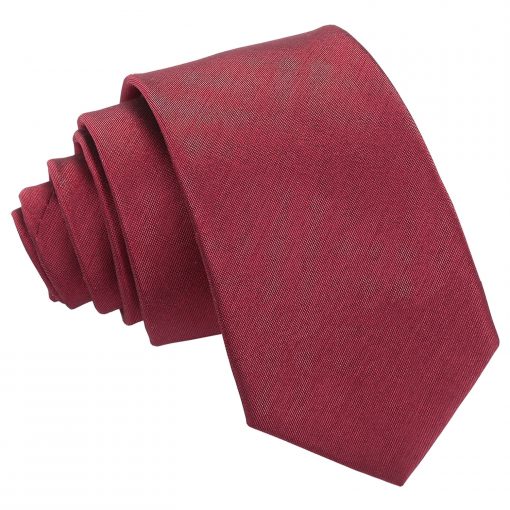 Burgundy Shantung Slim Tie