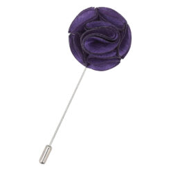 Cadbury Purple Plain Shantung Lapel Pin