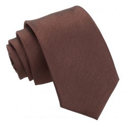 Chocolate Brown Shantung Slim Tie