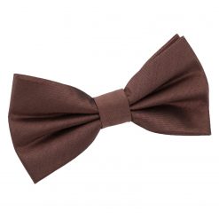 Chocolate Brown Shantung Pre-Tied Bow Tie