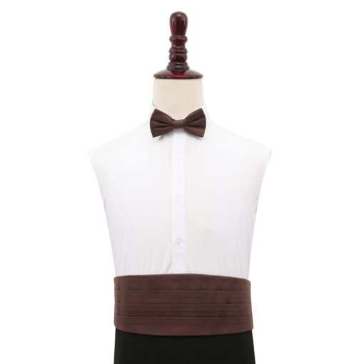 Chocolate Brown Plain Shantung Cummerbund