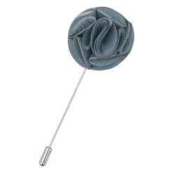 Dusty Blue Plain Shantung Lapel Pin