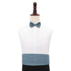 Dusty Blue Plain Shantung Cummerbund