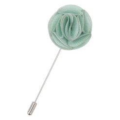 Dusty Green Plain Shantung Lapel Pin