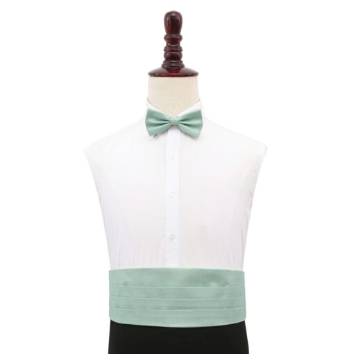 Dusty Green Plain Shantung Cummerbund