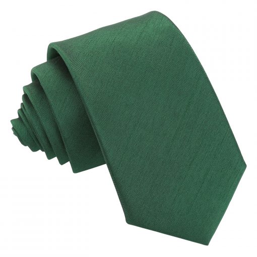 Emerald Green Shantung Slim Tie