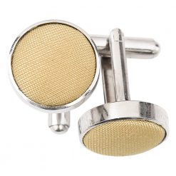 Gold Shantung Inlay Silver Plated Cufflinks